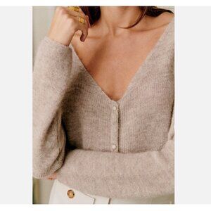 La Mailee Sezane Paris Knit Mohair Alpaca V-Neck Cardigan (Women's Medium)